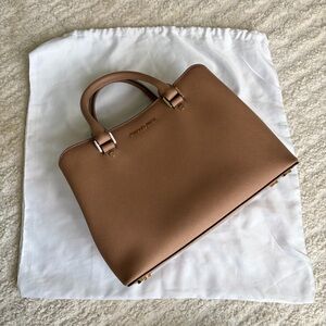 Michael Kors Leather Satchel in Light Brown